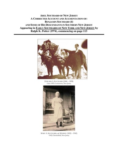 Cover for Abel Southard of New Jersey