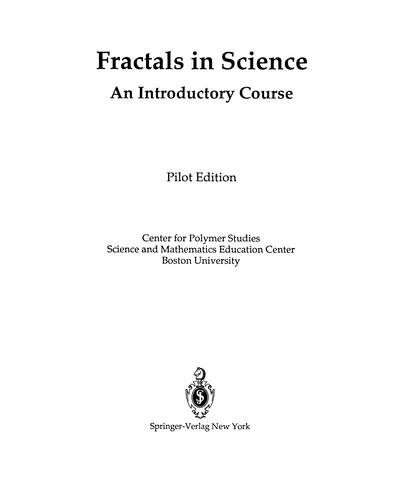 Cover for Fractals in Science