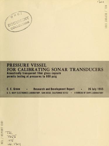 Cover for Pressure vessel for calibrating sonar transducers