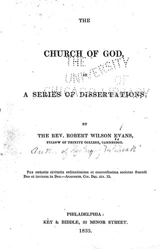 Cover for The church of God
