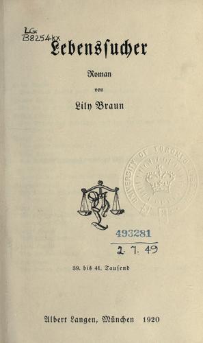 Cover for Lebenssucher