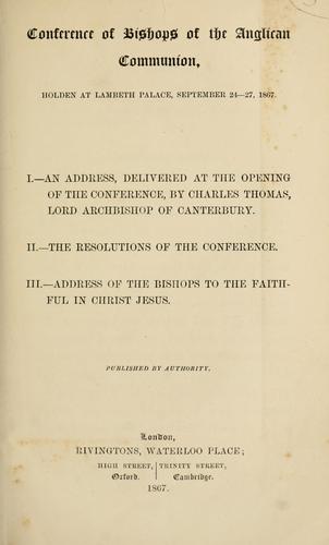 Cover for Conference of Bishops of the Anglican Communion