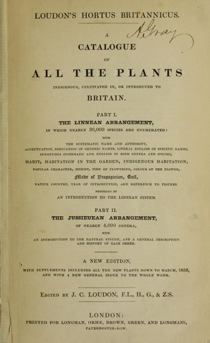 Cover for Loudon's Hortus britannicus