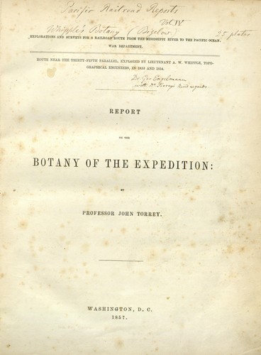 Cover for Report on the botany of the expedition