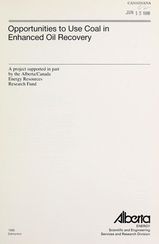 Cover for Opportunities to use coal in enhanced oil recovery
