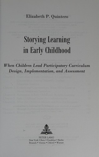 Cover for Storying Learning in Early Childhood