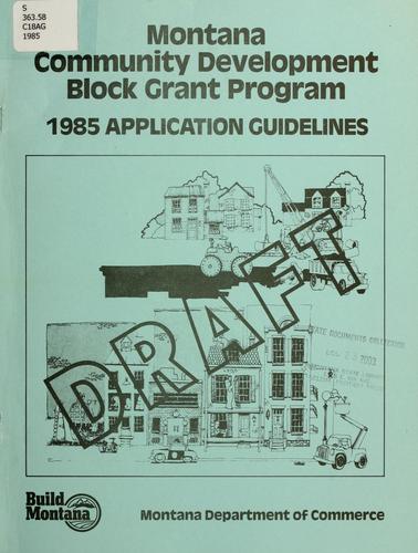 Cover for 1985 Montana community development block grant program