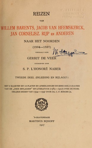 Cover for Reizen van Willem Barents, Jacob van Heemskerck, Jan Cornelisz