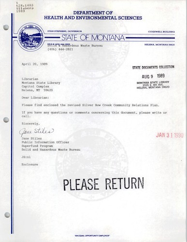 Cover for Community relations plan