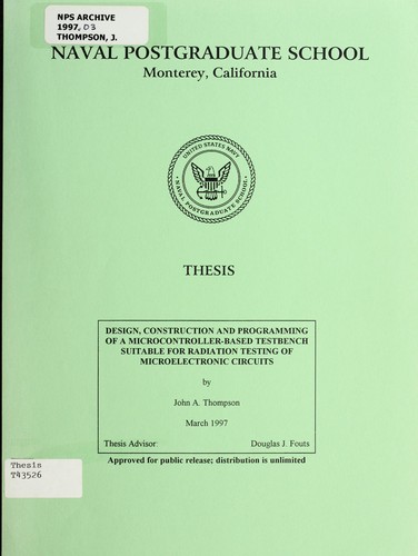 Cover for Design, construction and programming of a microcontroller-based testbench suitable for radiation testing of microelectronic circuits