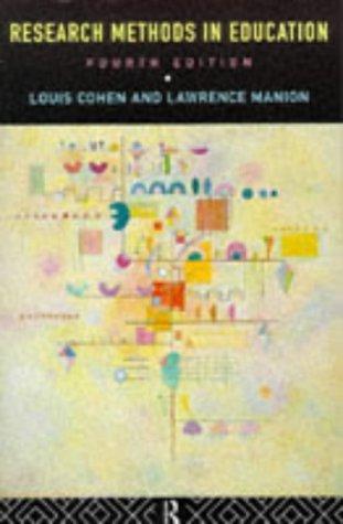 Cover for Research methods in education