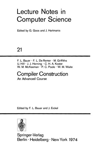 Cover for Compiler construction