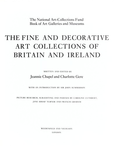 Cover for The fine and decorative art collections of Britain and Ireland