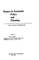 Cover for Essays in economic policy and planning