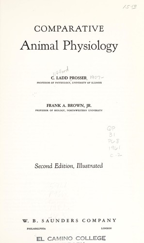 Cover for Comparative animal physiology