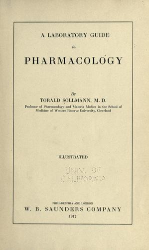 Cover for A laboratory guide in pharmacology