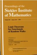 Cover for Limit Theorems for Functionals of Random Walks (Proceedings of the Steklov Institute of Mathematics,Vol. 195)