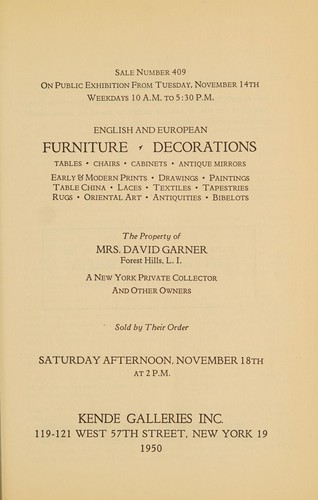 Cover for English and European furniture, decorations