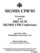 Cover for SIGMIS CPR'03