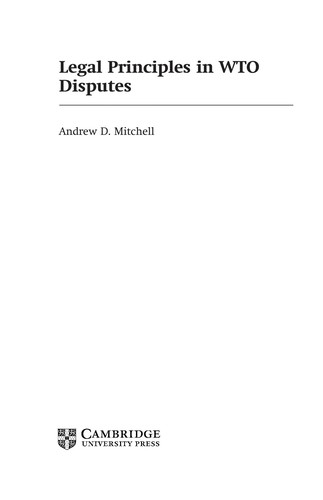 Cover for Legal principles in WTO disputes