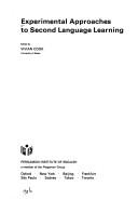 Cover for Experimental approaches to second language learning