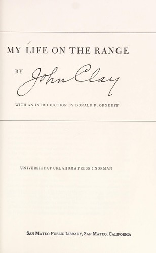 Cover for My life on the range.