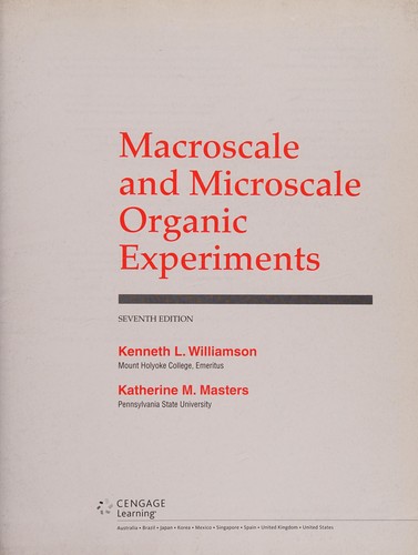 Cover for Macroscale and Microscale Organic Experiments