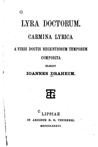 Cover for Lyra doctorum.