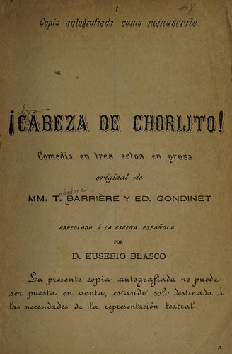Cover for Cabeza de chorlito