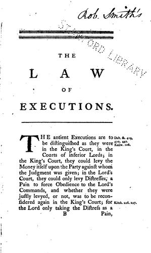 Cover for The law of executions.