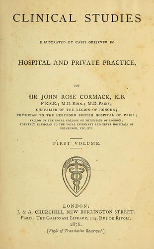 Cover for Clinical studies