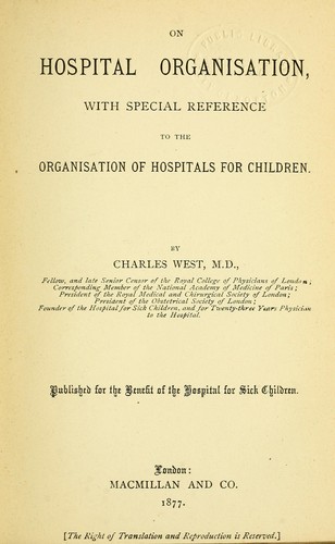 Cover for On hospital organisation