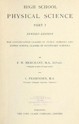 Cover for High school physical science