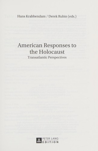 Cover for American Responses to the Holocaust