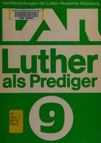 Cover for Luther als Prediger
