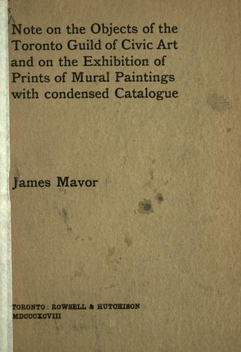 Cover for Note on the objects of the Toronto Guild of Civic Art and on the exhibition of prints and mural paintings with condensed catalogue.