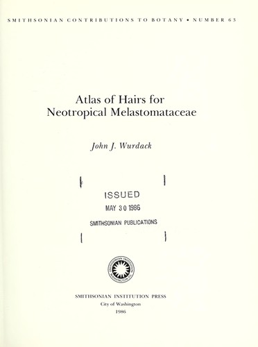 Cover for Atlas of hairs for neotropical Melastomataceae