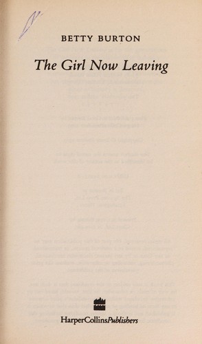 Cover for The girl now leaving