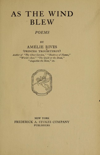 Cover for As the wind blew