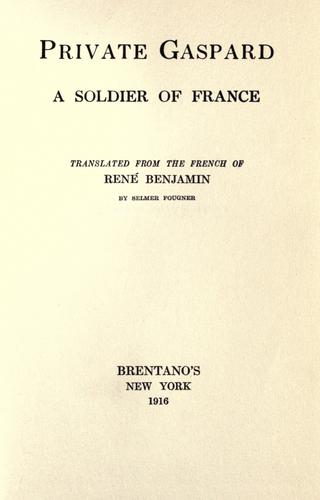 Cover for Private Gaspard