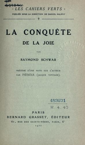 Cover for conquête de la joie.