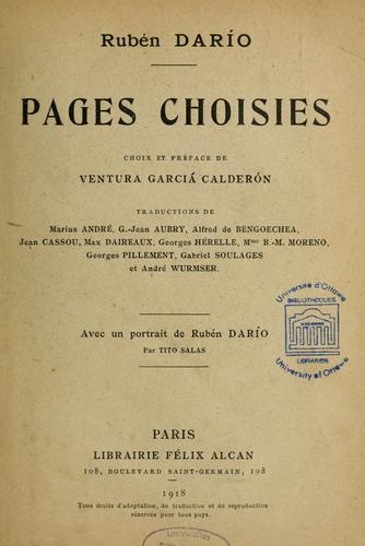 Cover for Pages choisies
