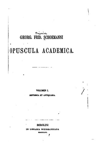 Cover for Opuscula academica