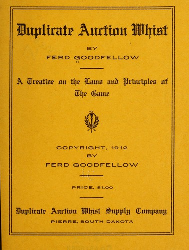Cover for Duplicate auction whist