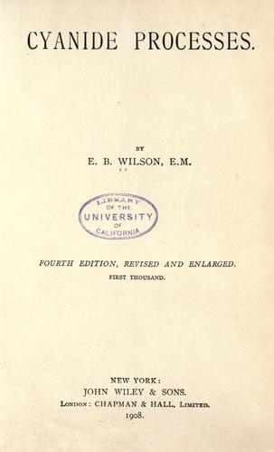 Cover for Cyanide processes.