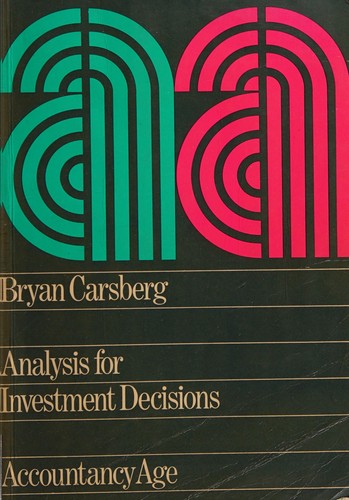 Cover for Analysis for investment decisions