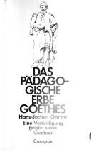 Cover for Das pädagogische Erbe Goethes