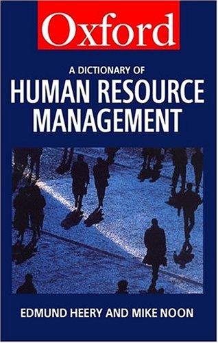 Cover for A Dictionary of Human Resource Management