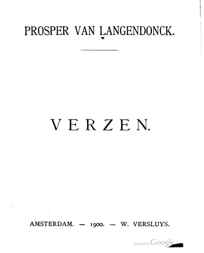 Cover for Verzen.