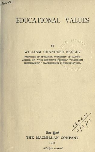 Cover for Educational values.